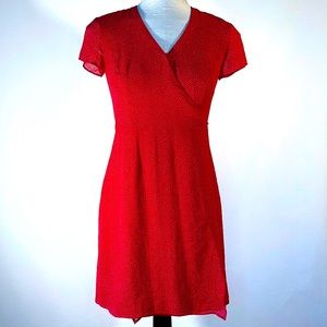 Ann Taylor Red Silk Wrap Dress